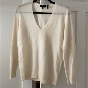 Theory cream 100% cashmere sweater